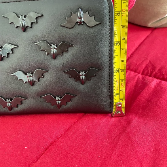 Betsey Johnson Black With Bat Embellishments Large Wallet - Picture 6 of 7